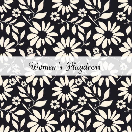 Black & White Floral | Women's Playdress | Abstract & Activities
