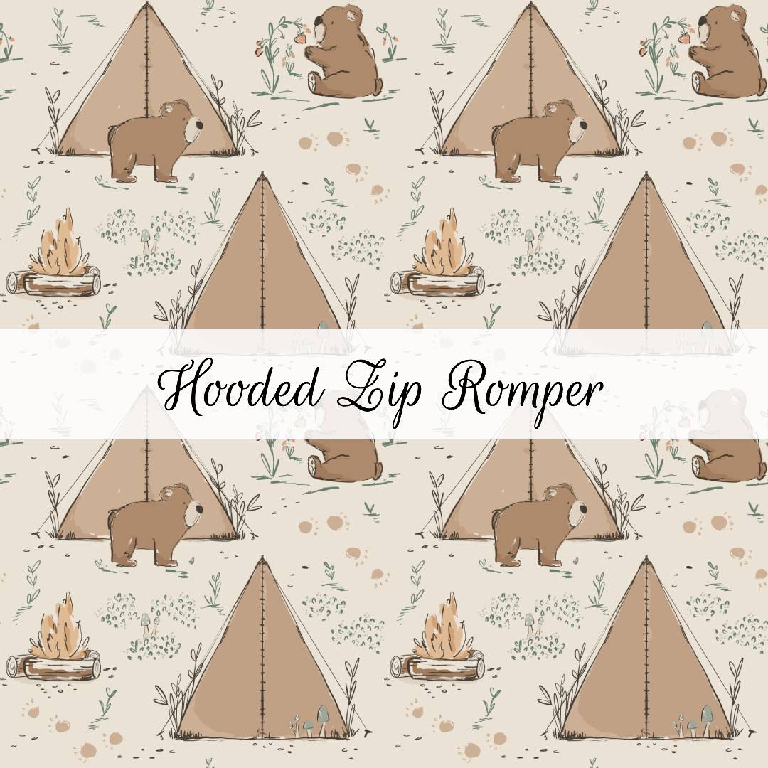 Camping Bears | Hooded Zip Romper | Beyond Borders Collection