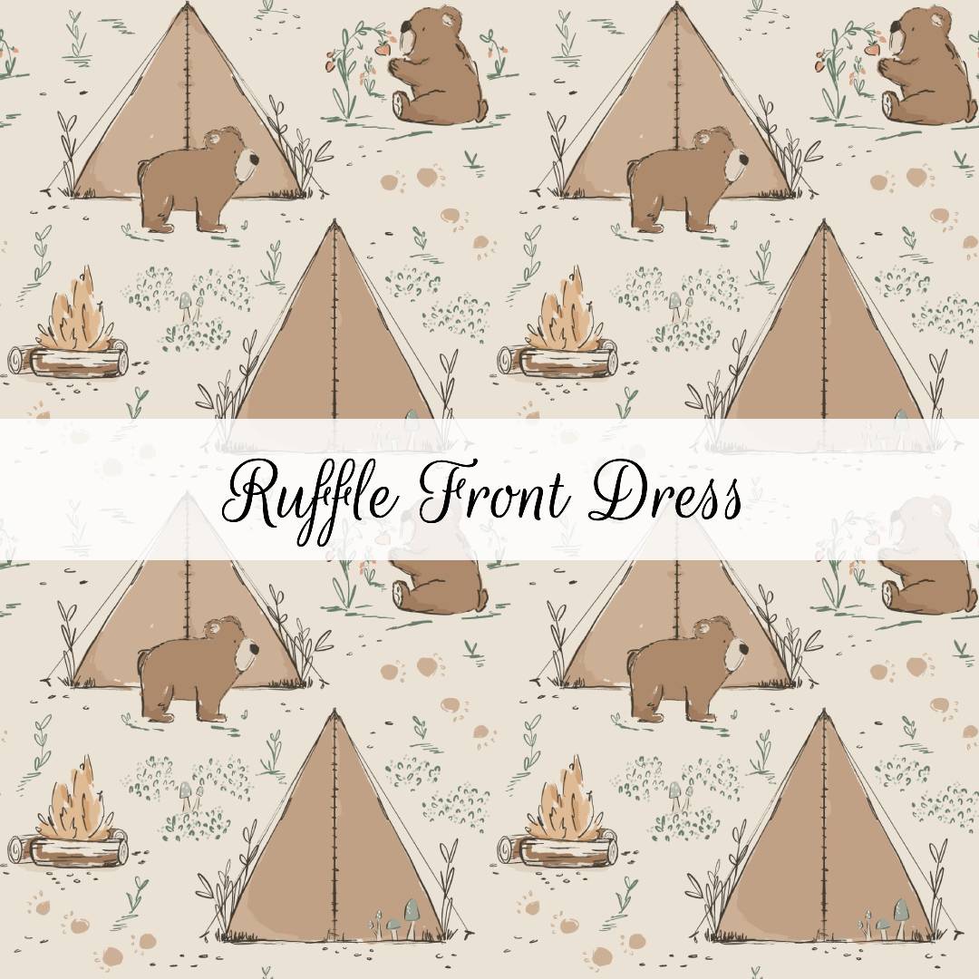 Camping Bears | Ruffle Front Dress | Beyond Borders Collection