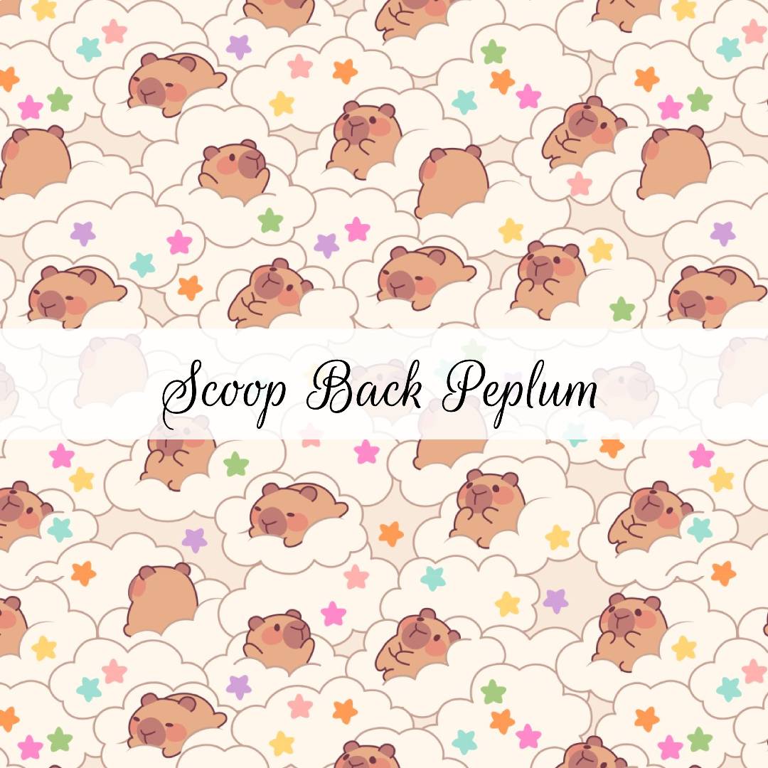 Capybaras | Scoop Back Peplum | Beyond Borders Collection