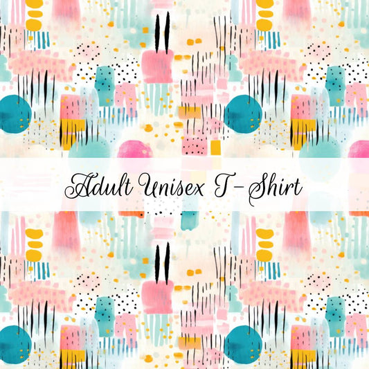 Dots & Brushstrokes | Adult Unisex T-Shirt | Abstract & Activities
