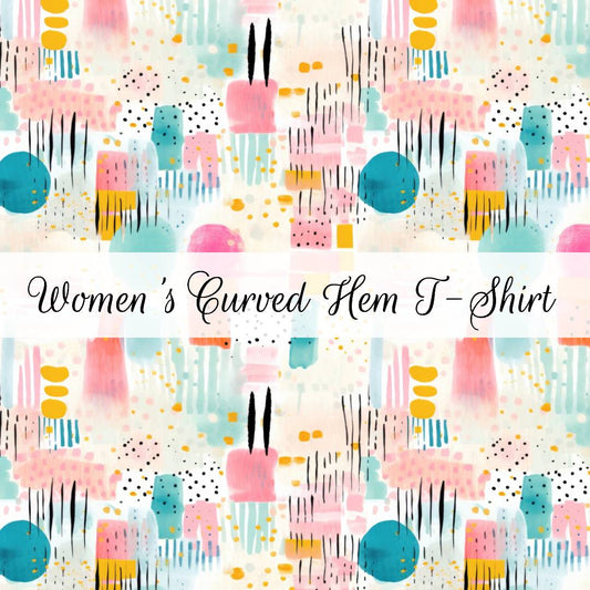 Dots & Brushstrokes | Women's Curved Hem T-Shirt | Abstract & Activities