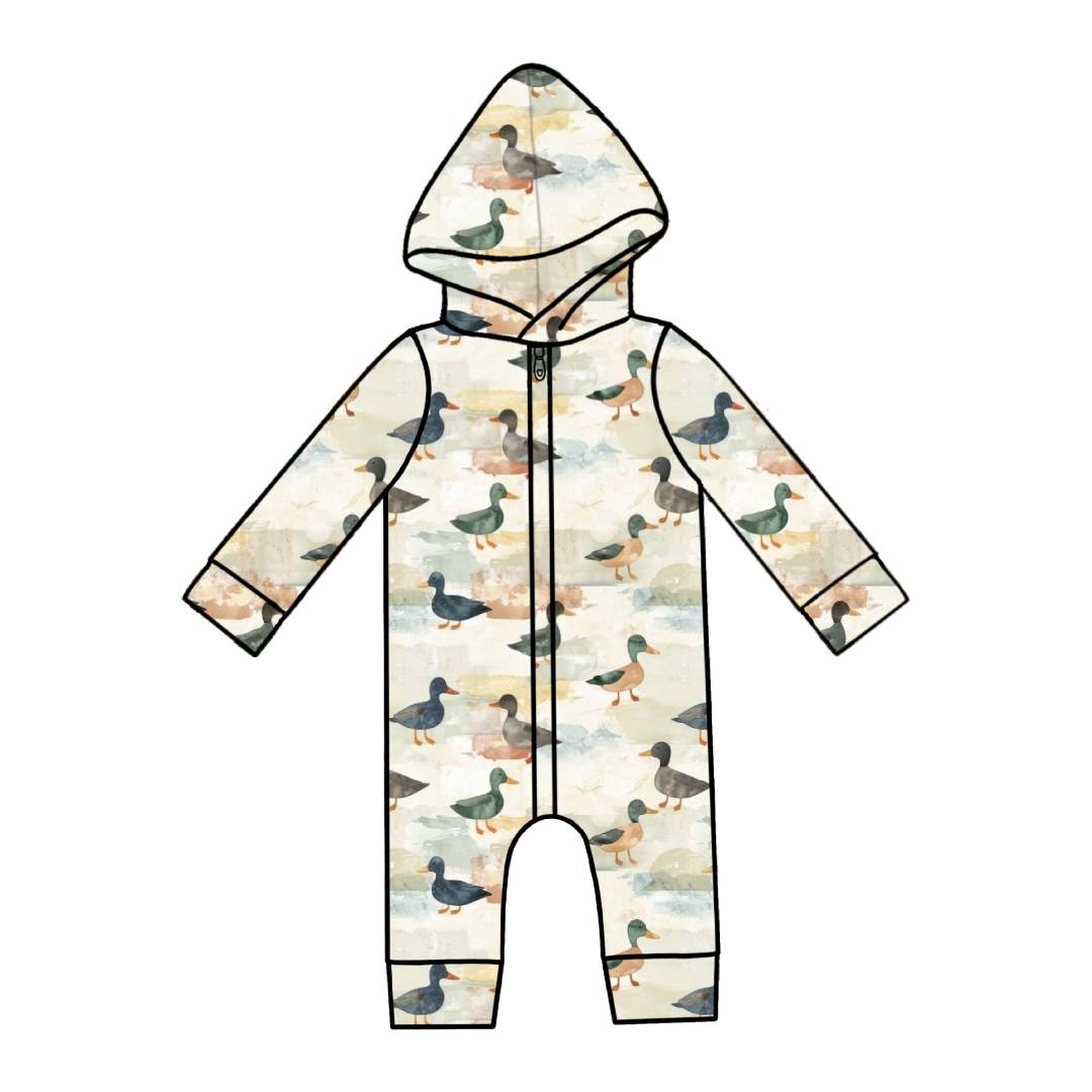 Ducks | Hooded Zip Romper | Beyond Borders Collection