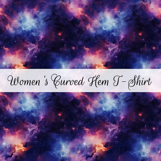 Galactic Nebula | Women's Curved Hem T-Shirt | Abstract & Activities