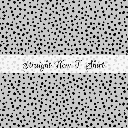 Grey Spots | Straight Hem T-Shirt | Abstract & Activities