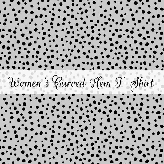 Grey Spots | Women's Curved Hem T-Shirt | Abstract & Activities