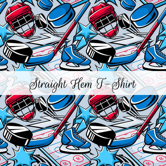Hockey | Straight Hem T-Shirt | Abstract & Activities