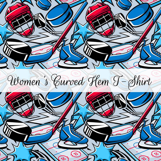 Hockey | Women's Curved Hem T-Shirt | Abstract & Activities