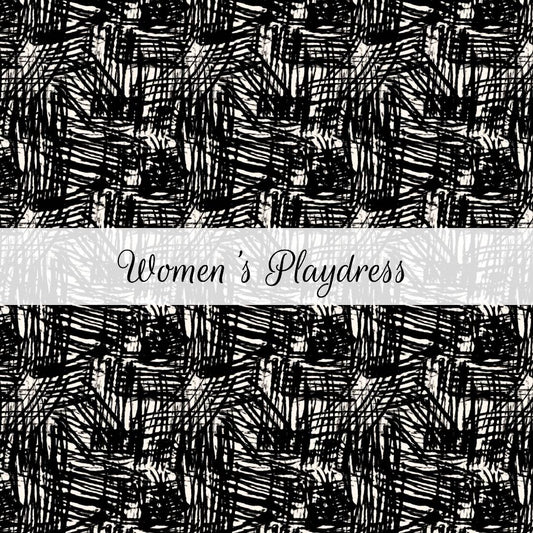 Monochrome Strokes | Women's Playdress | Abstract & Activities