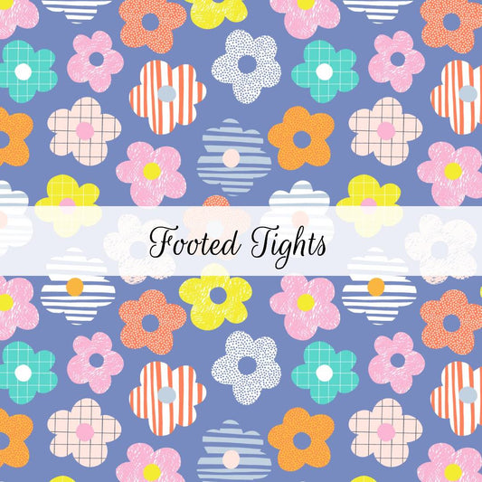 Patterned Flowers | Footed Tights | Abstract & Activities