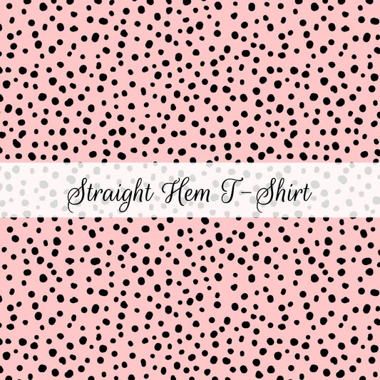 Pink Spots | Straight Hem T-Shirt | Abstract & Activities