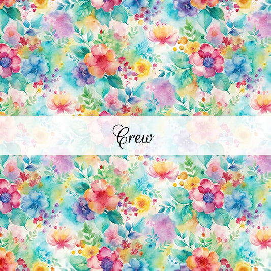 Pastel Watercolour Floral | Crew | Abstract & Activities