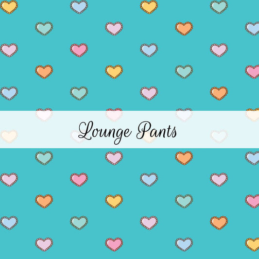 Rainbow Teal Hearts | Lounge Pants | Abstract & Activities