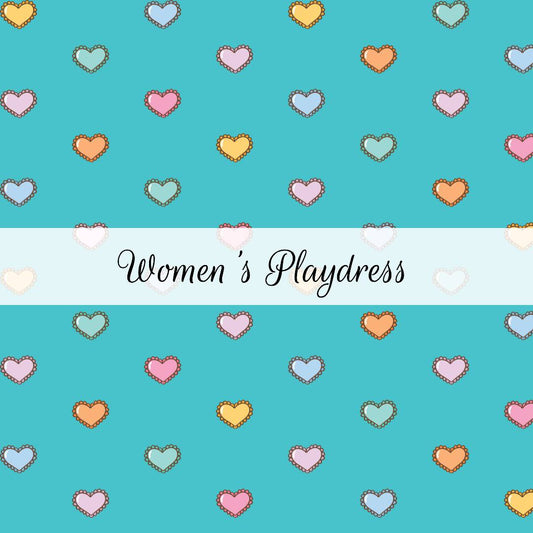 Rainbow Teal Hearts | Women's Playdress | Abstract & Activities