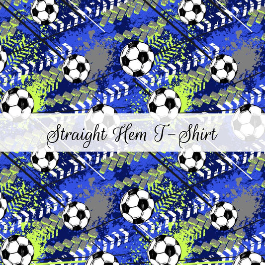 Soccer | Straight Hem T-Shirt | Abstract & Activities