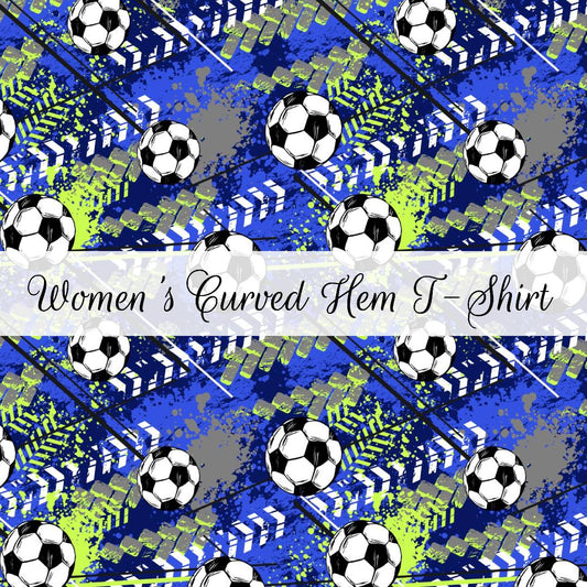 Soccer | Women's Curved Hem T-Shirt | Abstract & Activities